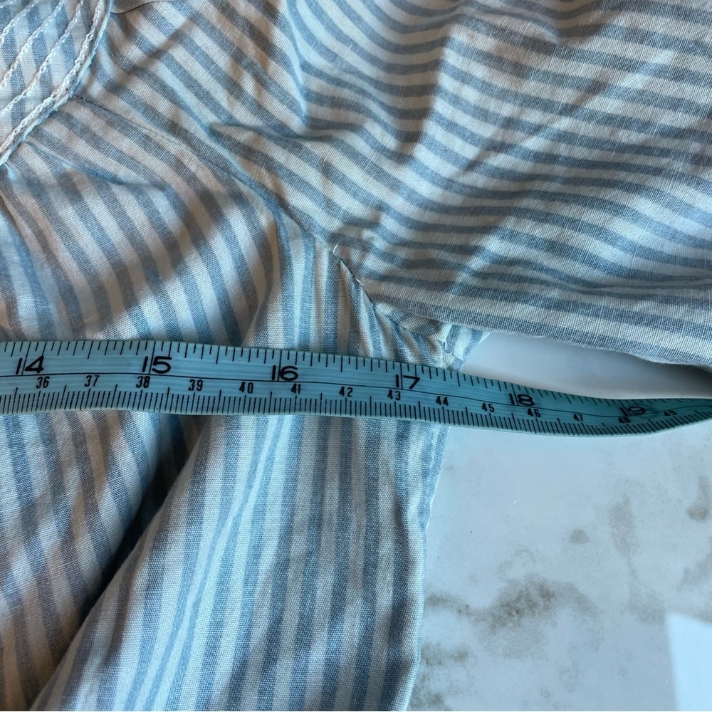 ANTHROPOLOGIE | Beaded Puff-Sleeved Blouse Blue White Small Fairycore Coquette - Picture 10 of 11